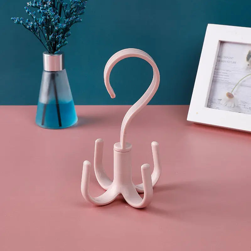 Rotating 4-Claw Hook Rack Multi-Functional Storage Organizers