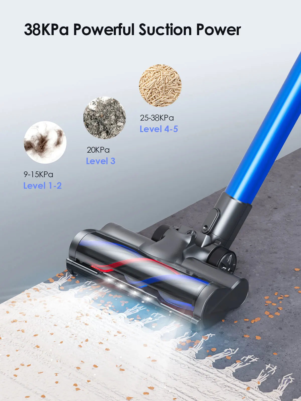 Honiture 450W 38Kpa Cordless vacuum clean 55 Mins for smart Home