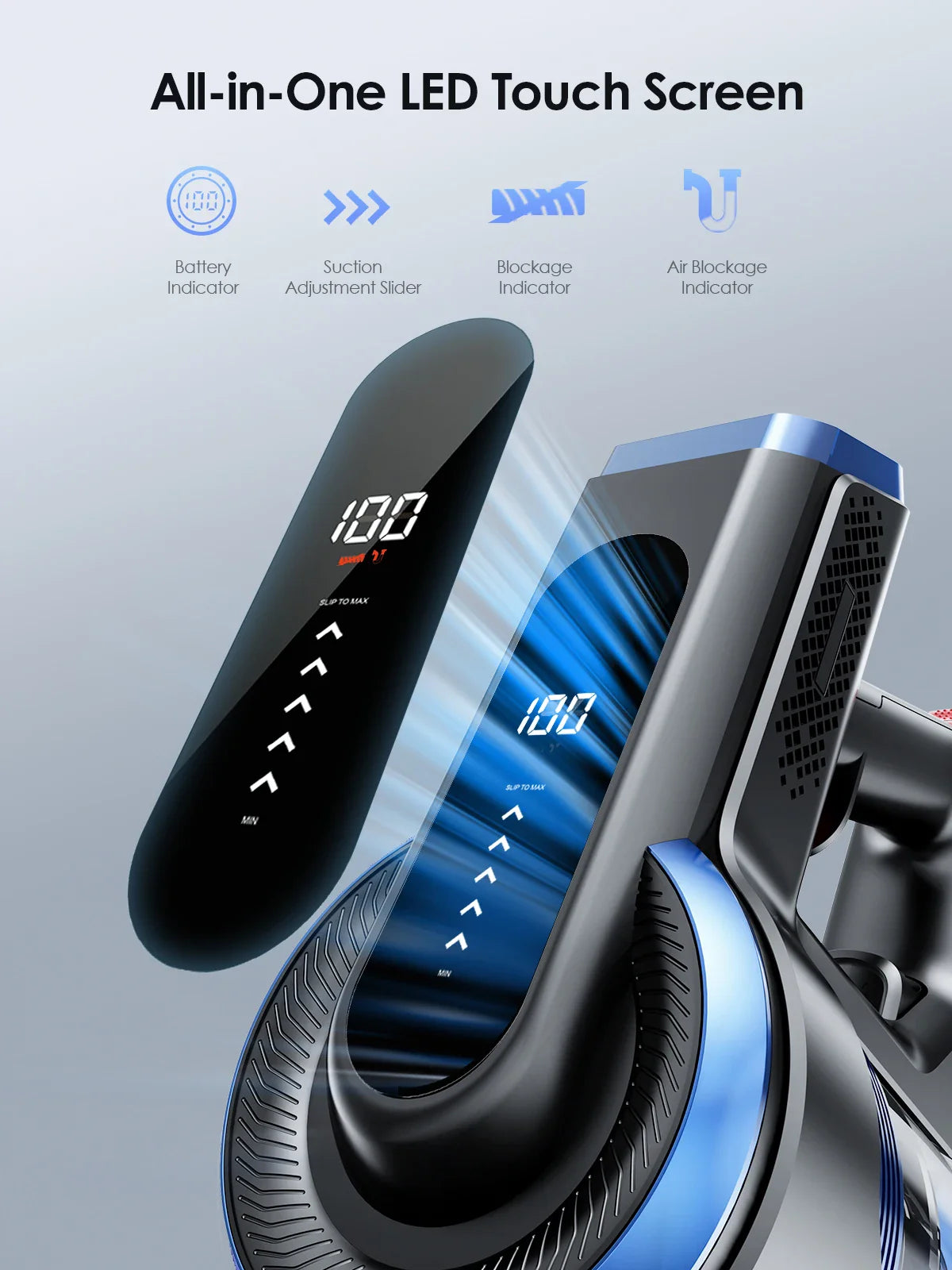 Honiture 450W 38Kpa Cordless vacuum clean 55 Mins for smart Home